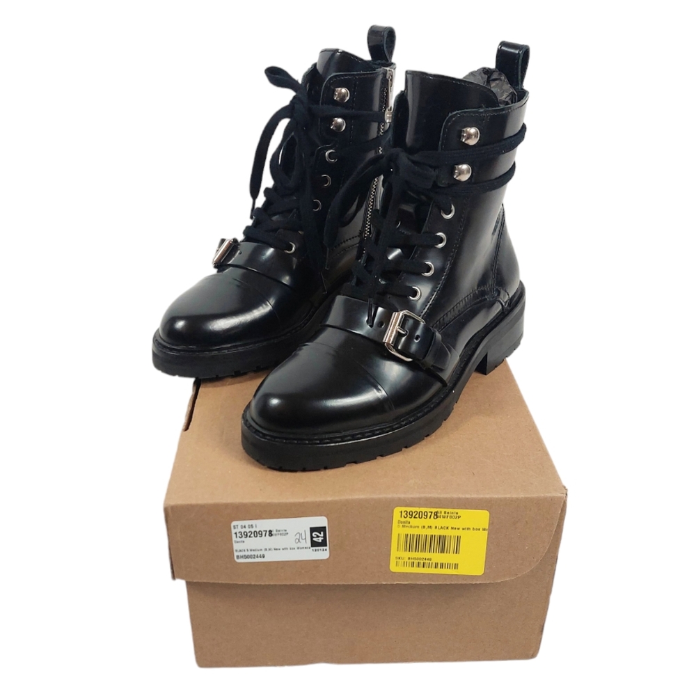 Allsaints Donita Black Goat Leather Ankle Boots